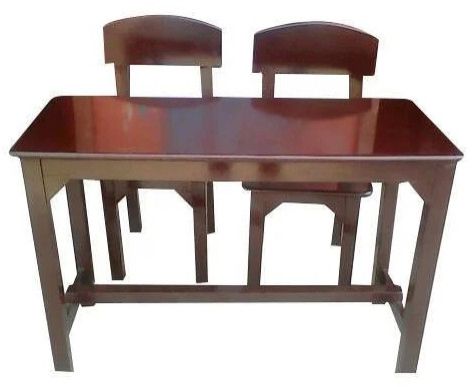 2 Seater Rectangular Polished Wooden School Furniture