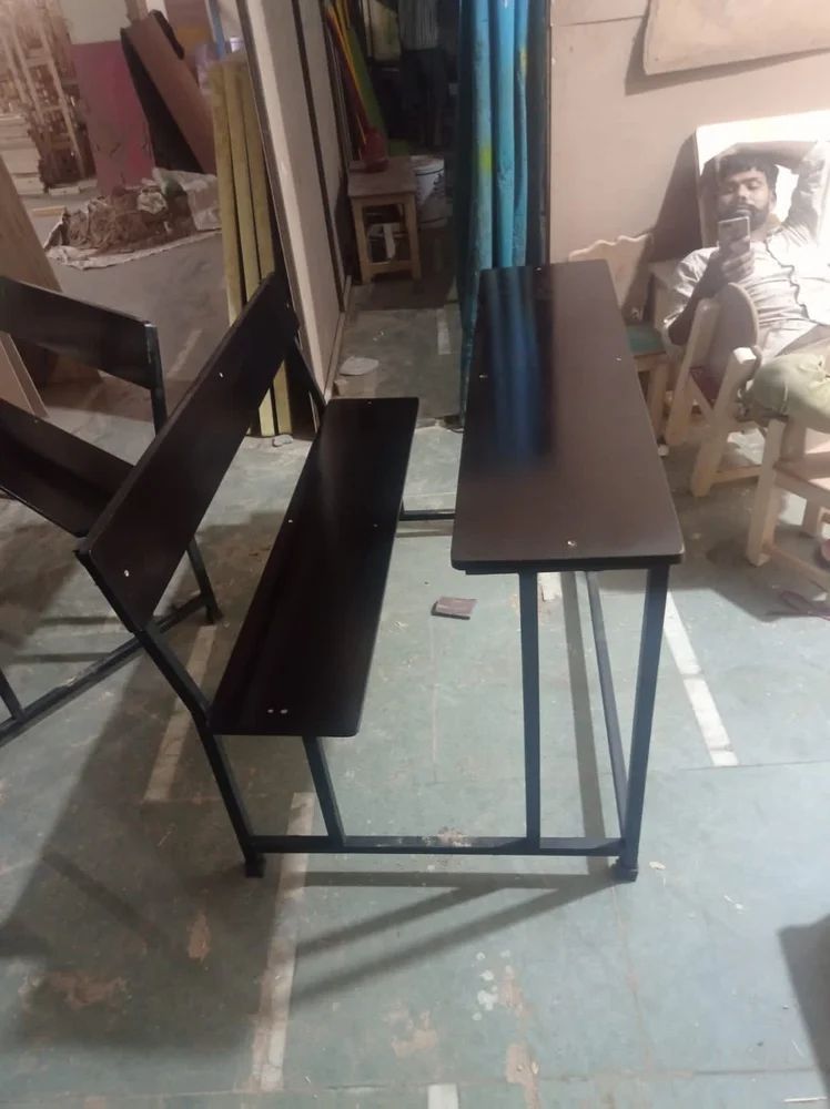 Brown Laminated Wooden School Desk 2 Seater