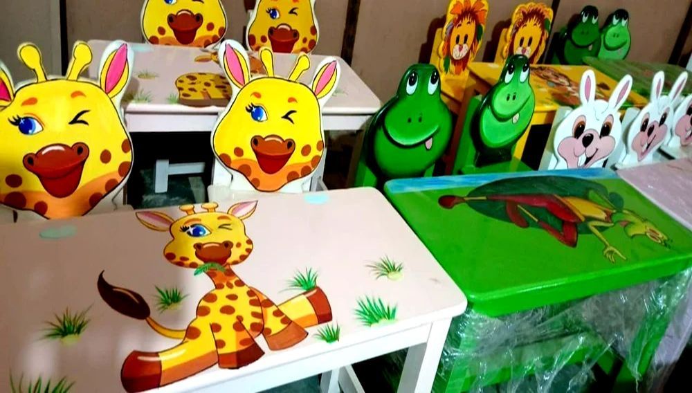 Designer Play School Table Set with Animal Theme