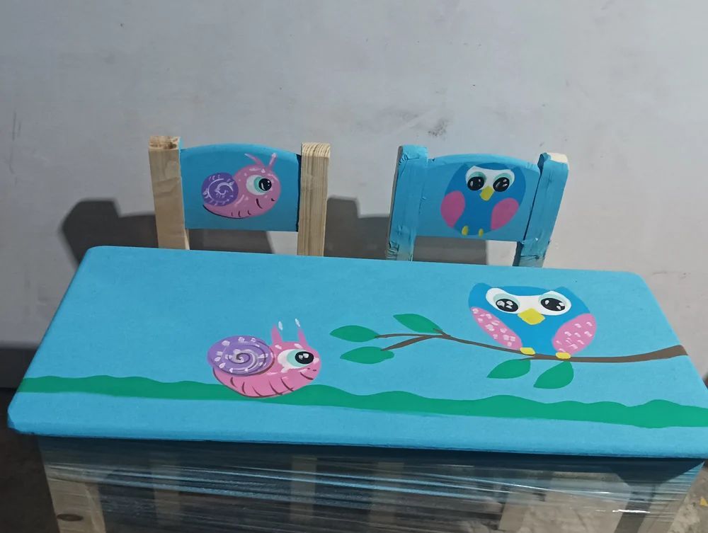 Modern Design Rubber Wooden Table Chair Set