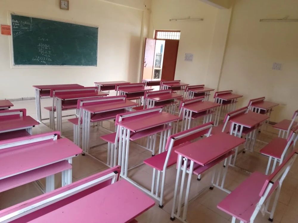 Pink 2 Seater School Wooden Desk