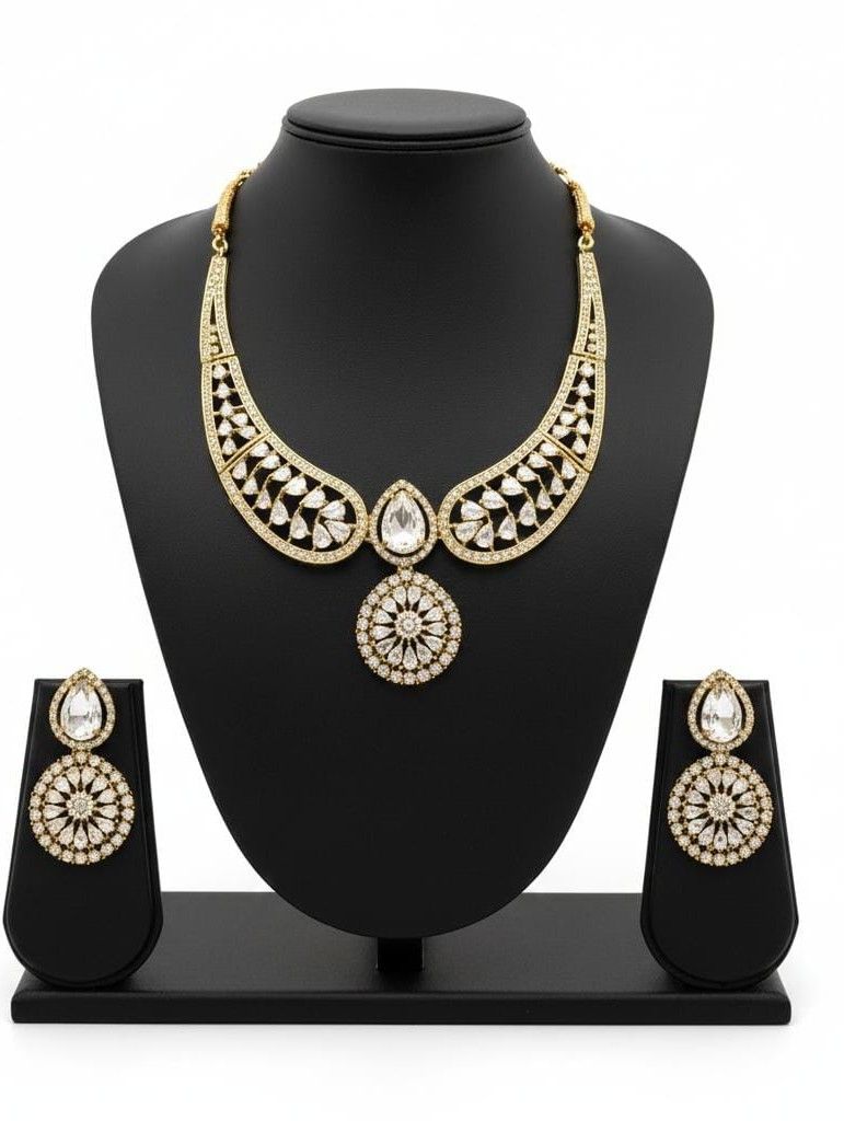 Gold-Tone Cubic Zirconia Necklace Set