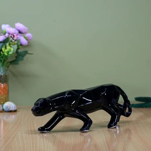 Ceramic Black Panther Statue, Packaging Type : Box