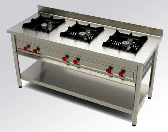 Three Burner Range for Commercial Kitchen