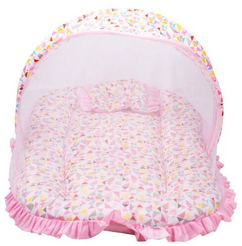 Cushioned Baby Mattress Set with Mosquito Net