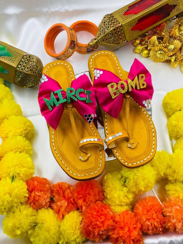 Bow Kolhapuri Golden Bow Flats