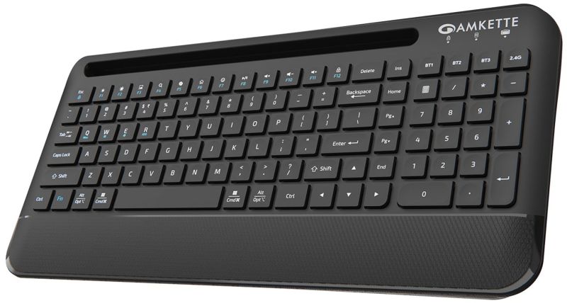 Amkette Optimus PRO Max Multi Device (4in1) Rechargeable Wireless Keyboard