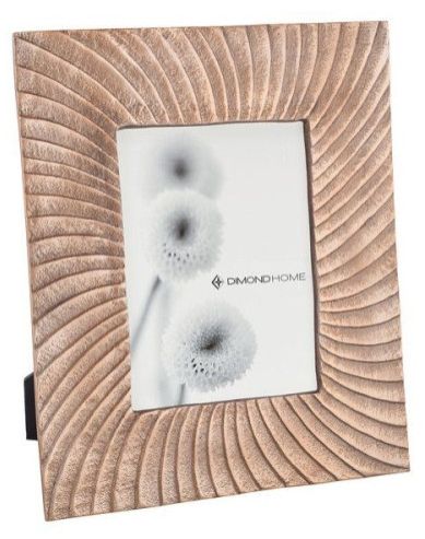 Wood Spiral Carved Photo Frame Rustic Picture Frame Decorative Tabletop Display Home Office Desk