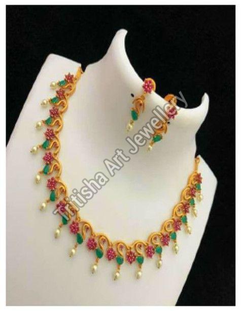 Crystal Stone Modern Necklace Set