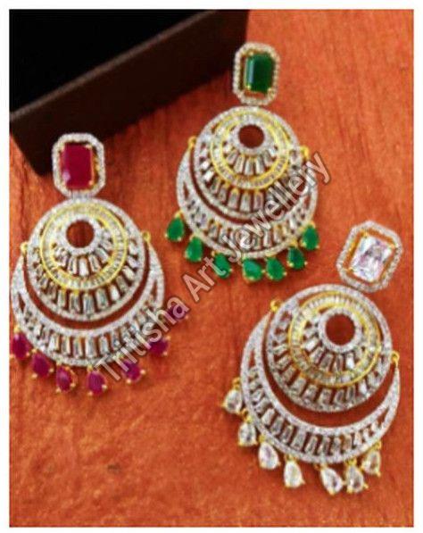 Mirror Work Jhumka Earrings