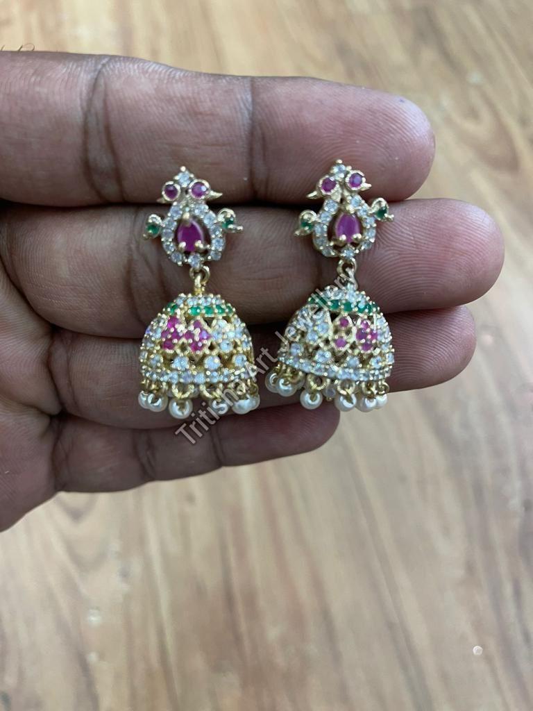 Antique Round Hanging Jhumka Earrings