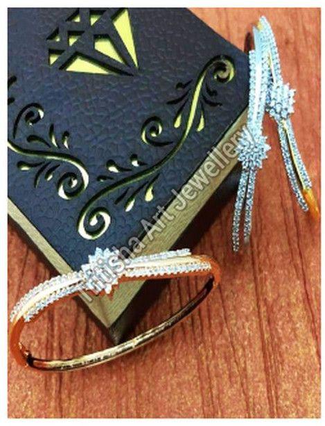 Silver Brass AD Diamonds Bracelet