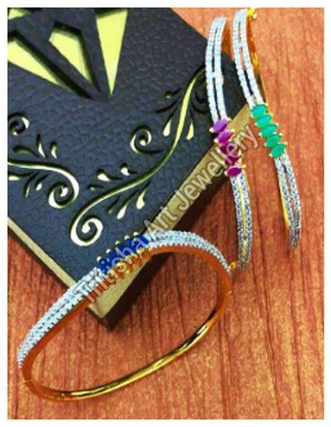 Slim Gold Plated Stone Studded Bracelet