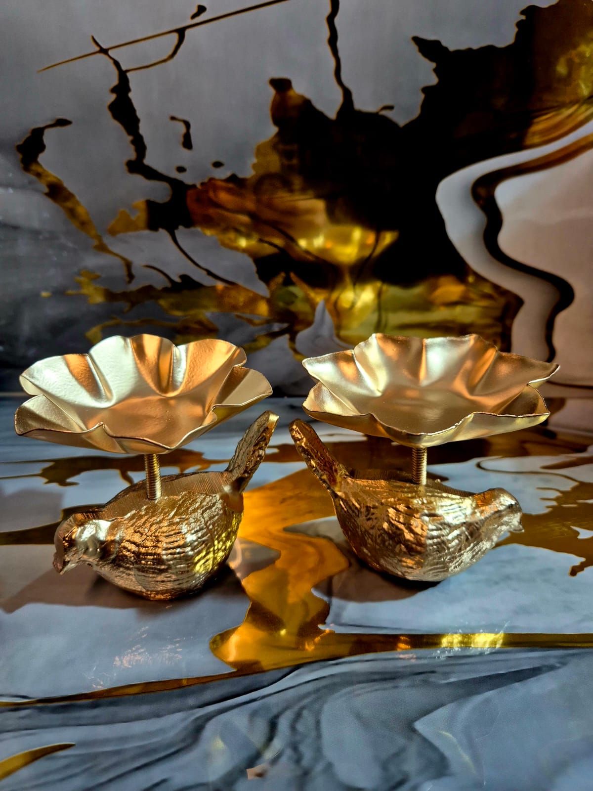 Metal Aluminum Decor Bird Candle Jar