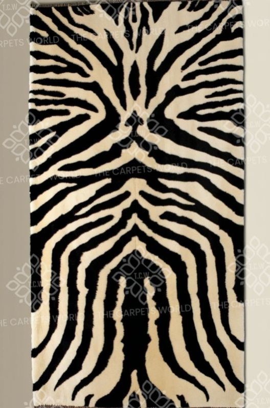 Woolen Zebra Print Hand Tufted Carpet