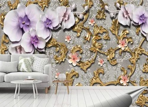 Digital Floral Print Wallpaper