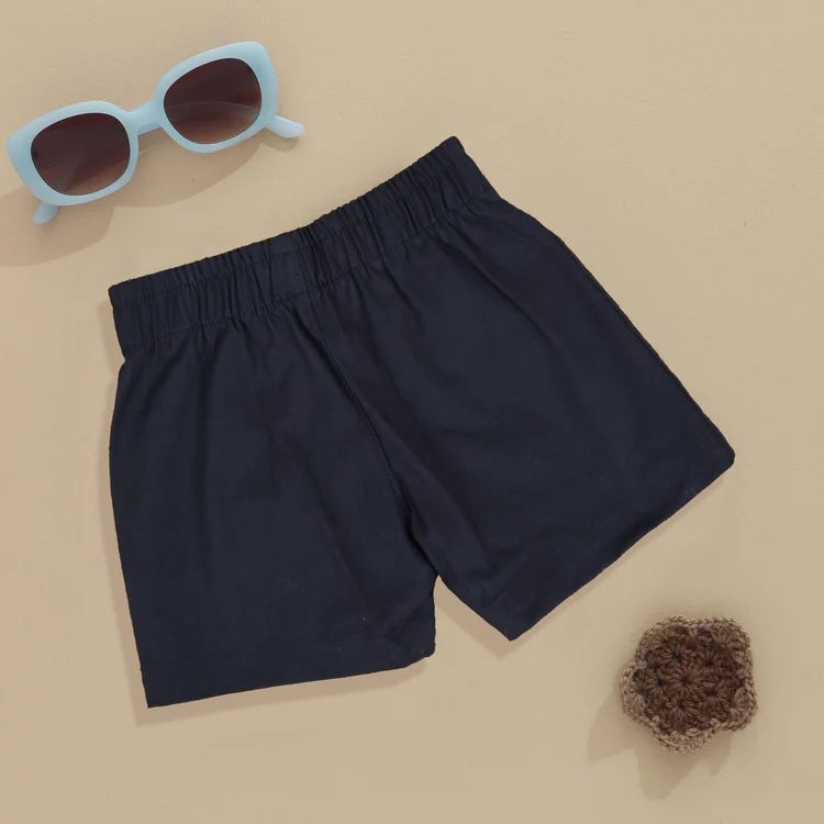 Boys Black Minimalist Cotton Shorts