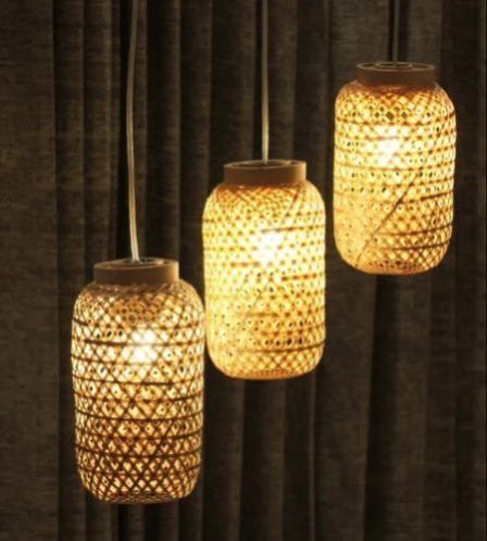 Jar Shape Bamboo Hanging Lamp