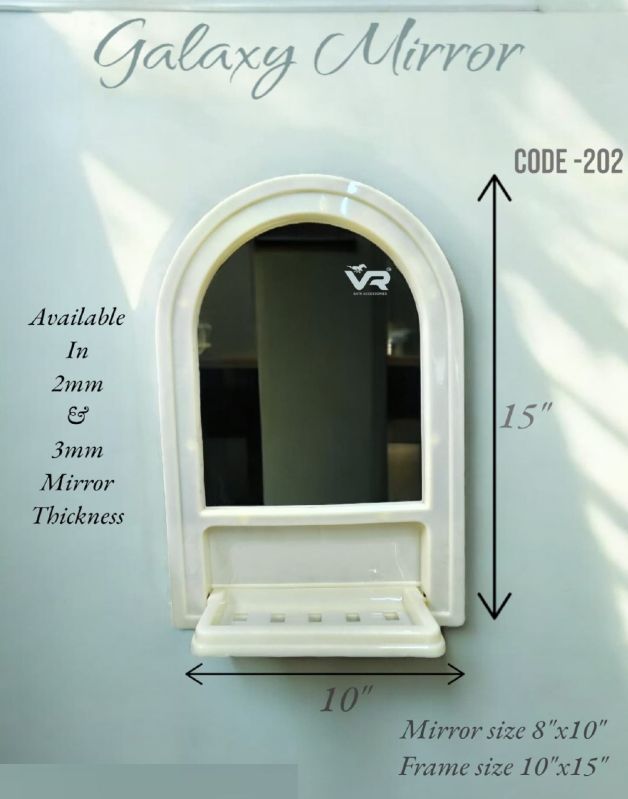 Galaxy White Plastic Frame Mirror