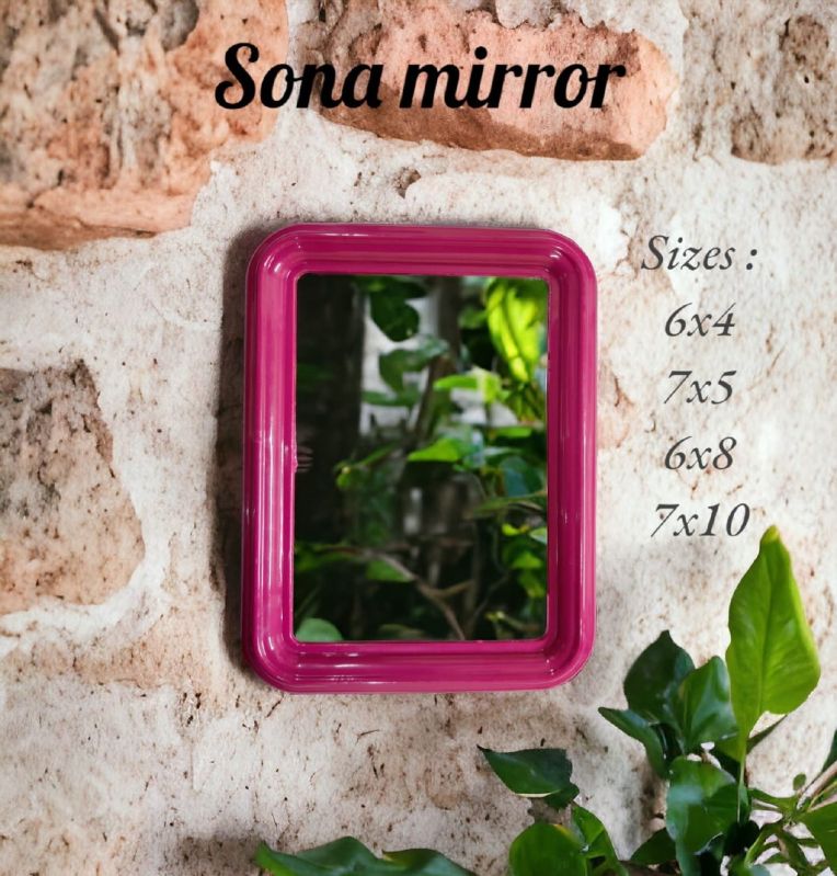 Sona Pink Plastic Frame Mirror