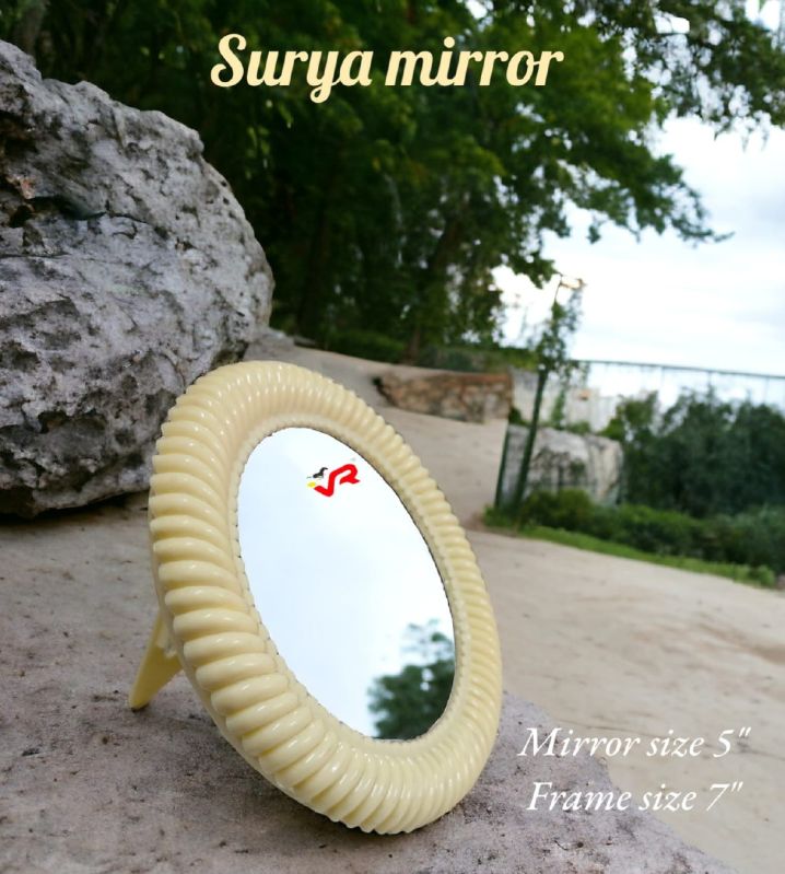 Surya Creamy Plastic Frame Mirror