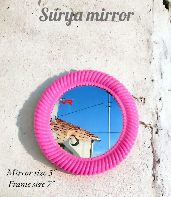 Surya Pink Plastic Frame Mirror