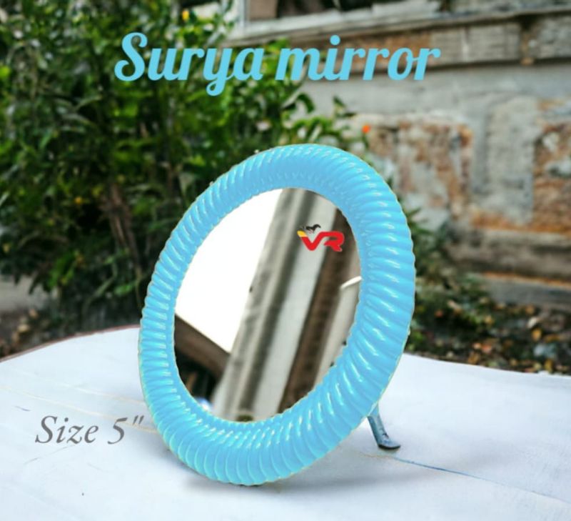 Surya Sky Blue Plastic Frame Mirror