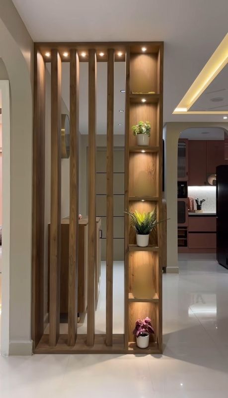 Teak Wood Wooden Kitchen Partition