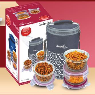 Duro Glass Mate 3 Round Bowl Lunch Box
