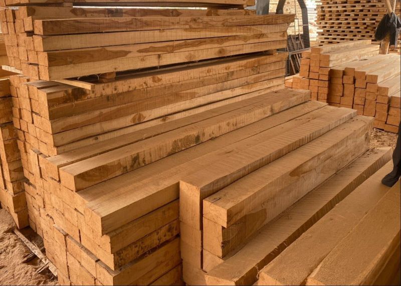 Brown African Teak Wood Cut Piece