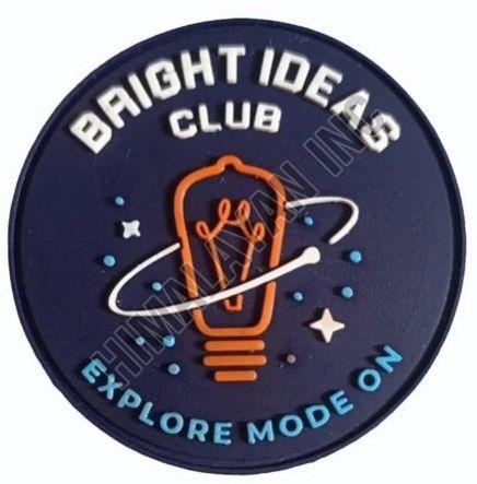 Blue Round Promotional Silicone Logo Badge