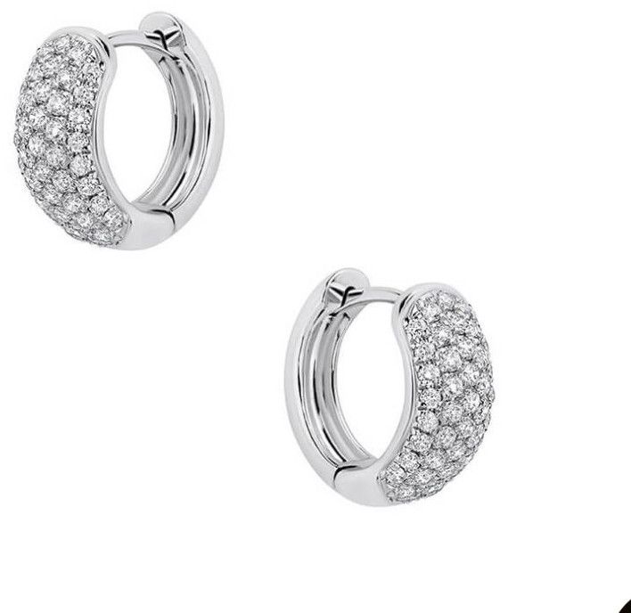 Designer White Gold Round Cut Diamond Earrings