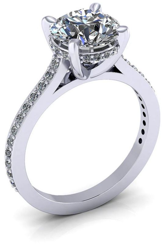 Round White Designer Diamond Ring