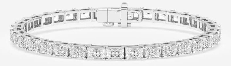 White Gold Emerald Cut Diamond Tennis Bracelet