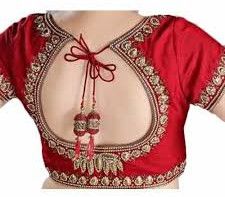 Red Embroidered Ladies Designer Blouse