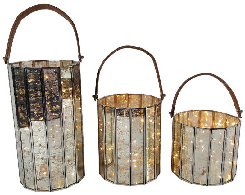 14 Inch Iron Glass Decorative Lanterns