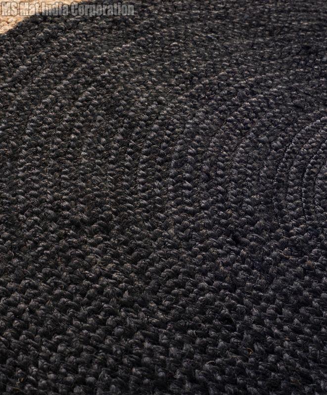 Plain Black Jute Rug
