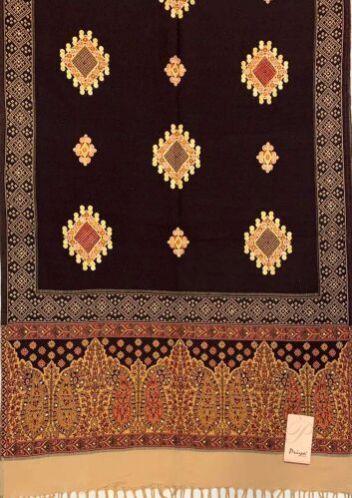 Maroon Ladies Stone Work Embroidery Woolen Stole