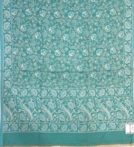 Sea Green Viscos Wool Embroidery Shawls