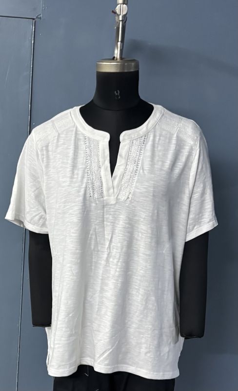 100% Cotton White Knitted Top