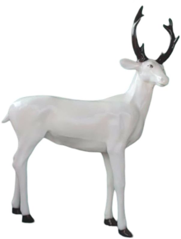 Fiber White Deer Statue