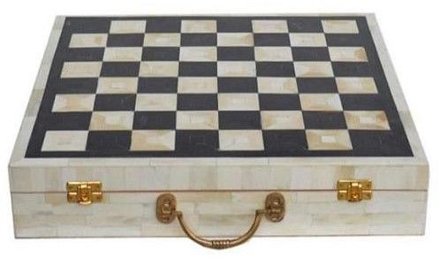 Black and White Bone Chess Set