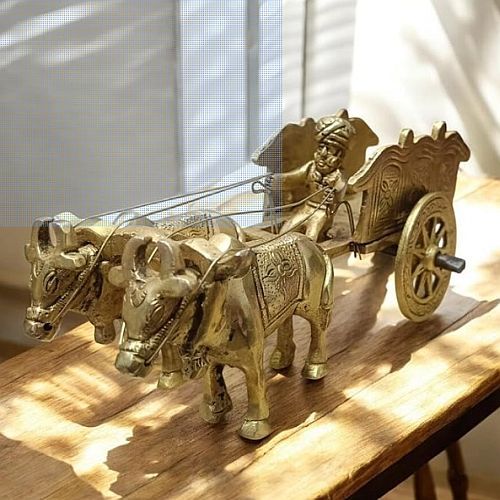 Brass Bullock Cart Showpiece