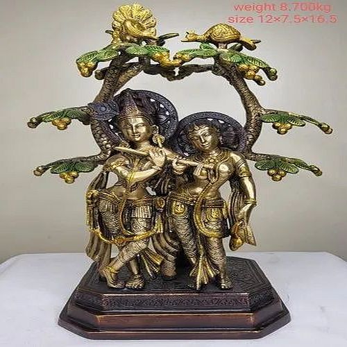 Brass Radha Krishna With Tree