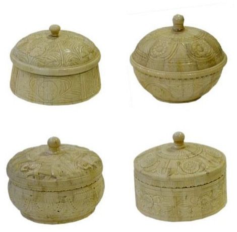 Handcrafted Round Bone Box