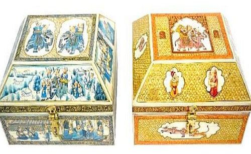 Pair OF Bone Painting Box