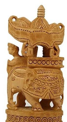 Wooden Huda Ambabari Elephant Statue