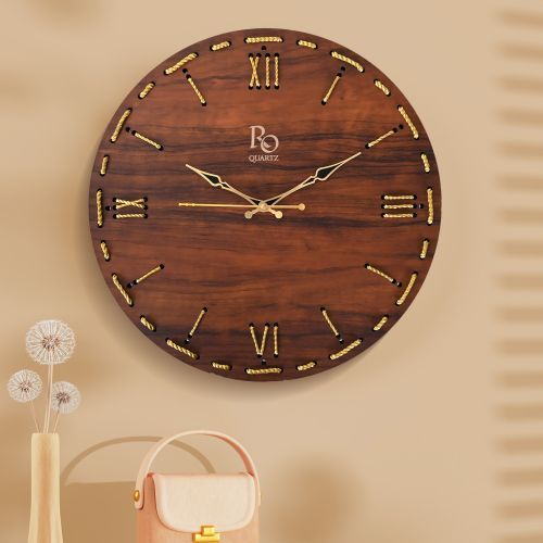 Royal Handcrafted Heritage Golden Tarkashi Silent Mariner\'s Knot Chronometer Wall Clock