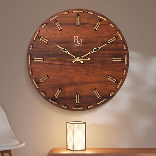 The Heritage Handcrafted Shadow Dual-Line Jute Silent Mariner Chronometer Wall Clock