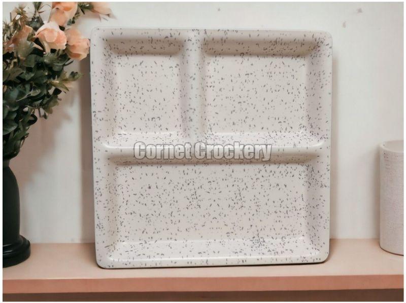 Ivory Dot Ceramic Section Plates